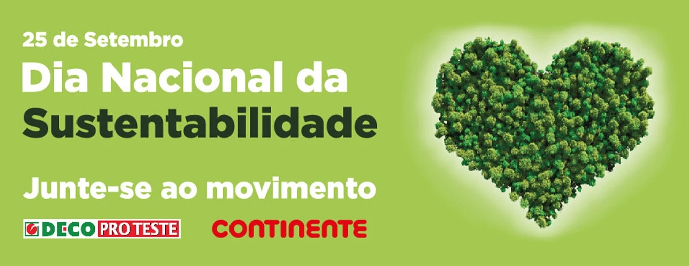 Banner de incentivo ao dia nacional da sustentabilidade com coração preenchido com árvores